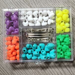 Beadtopia NEON Mutlicolor Heart Butterfly Shaped Beads Set NWT